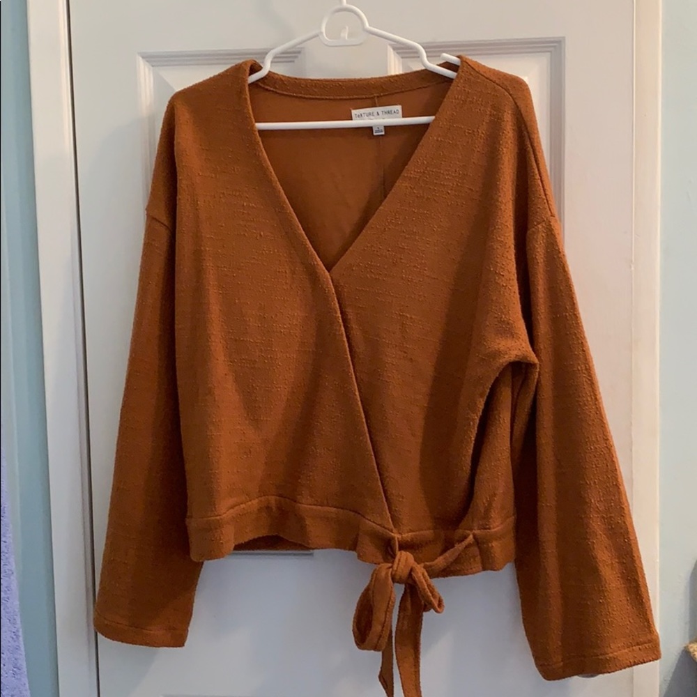 Burnt orange long sleeved Madewell Top